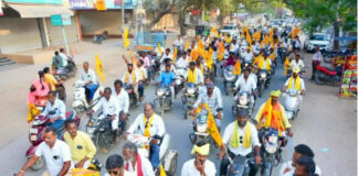 మంత్రి రాంప్రసాద్ రెడ్డి మదనపల్లి పర్యటనలో భారీ బైక్ ర్యాలీ.