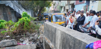 పీకలవాగు పనులను పరిశీలించిన ఎమ్మెల్యే గళ్ళా మాధవి