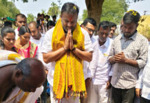 శ్రీ రామస్వామి ఆలయ నిర్మాణానికి శంకుస్థాపన చేసిన మంత్రి మండిపల్లి.