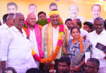 రామాపురంలో టీడీపీ ఆఫీస్ ప్రారంభం: రిబ్బన్ కట్ చేసిన మంత్రి మండిపల్లి.