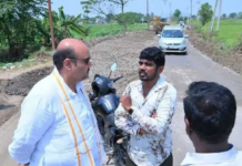 రోడ్డు పనులను పరిశీలించిన బేబినాయన